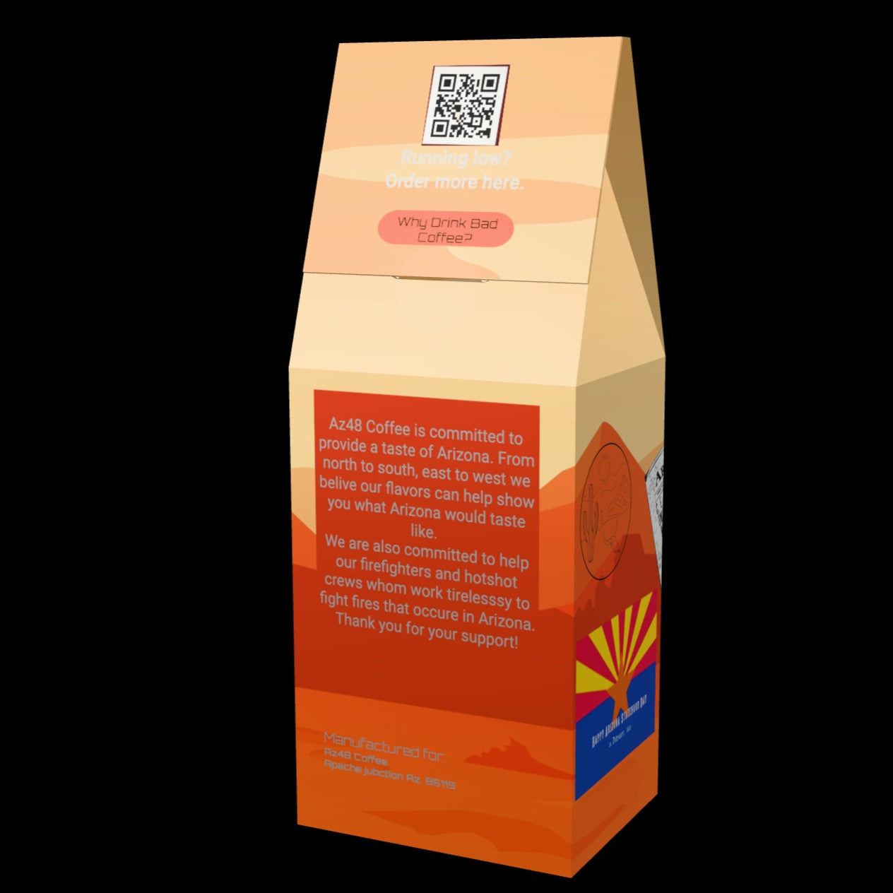 Columbian Single Origin coffee packaging with savory, cacao, smooth taste theme.